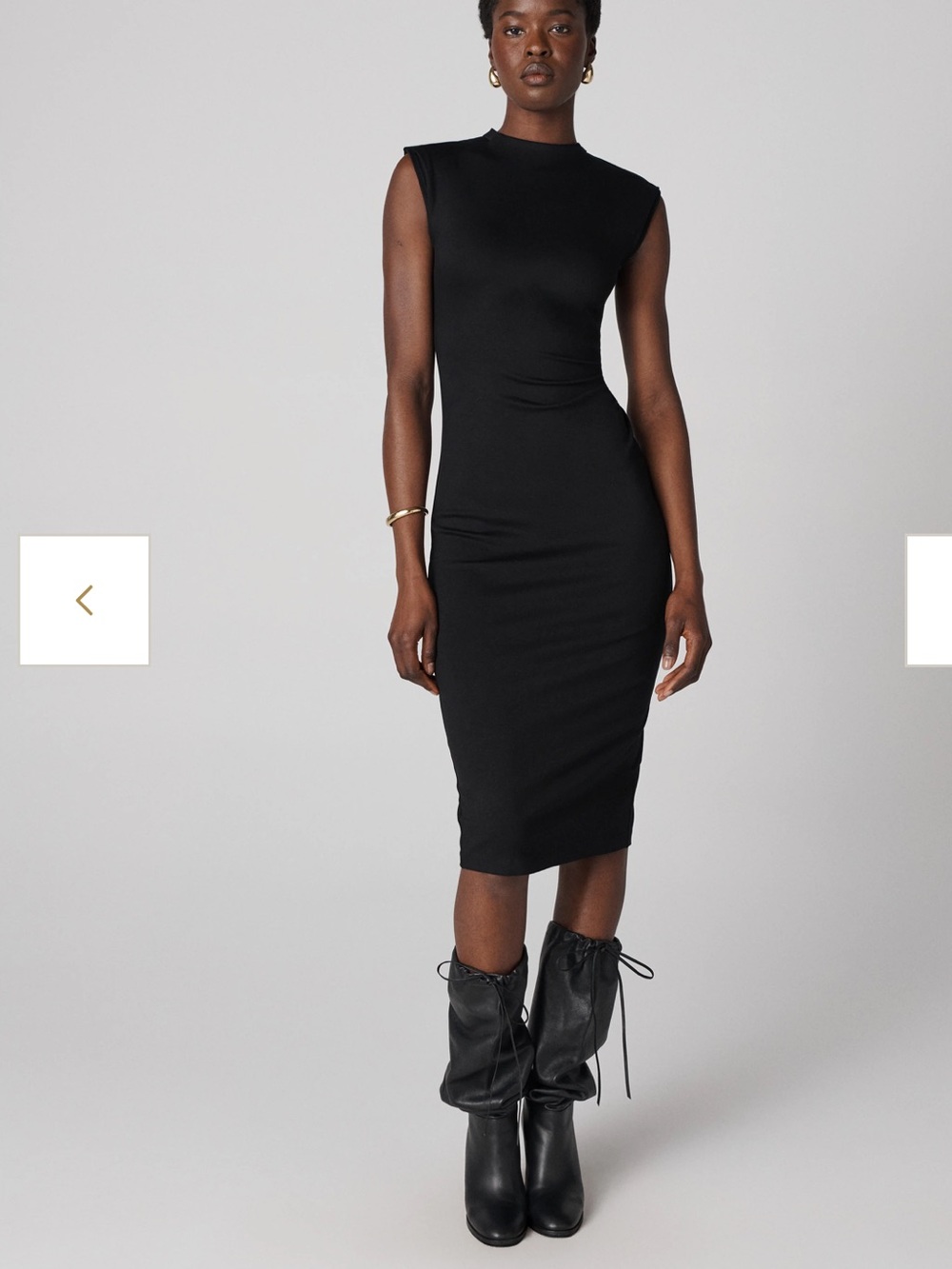 Diane Von Furstenberg Black Sleeveless Midi Dress